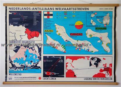 wandkaart schoolkaart schoolplaat van West-Indië, Suriname, Antillen