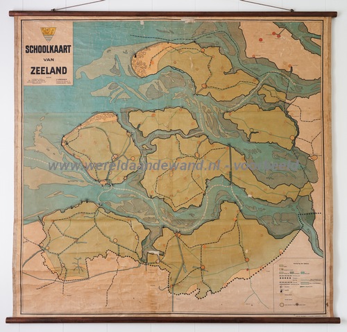 wandkaart schoolkaart schoolplaat van Zeeland