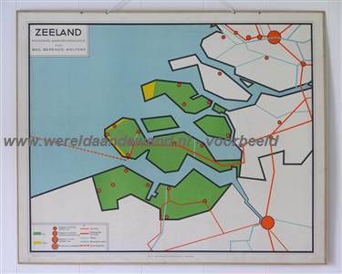 wandkaart schoolkaart schoolplaat van Zeeland